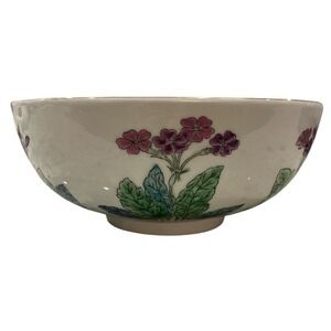 Gold Imari Hand Painted 10" Footed Serving Bowl Floral Japan Vintage Porcelain